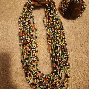 Multicolored Beaded Necklace Set
